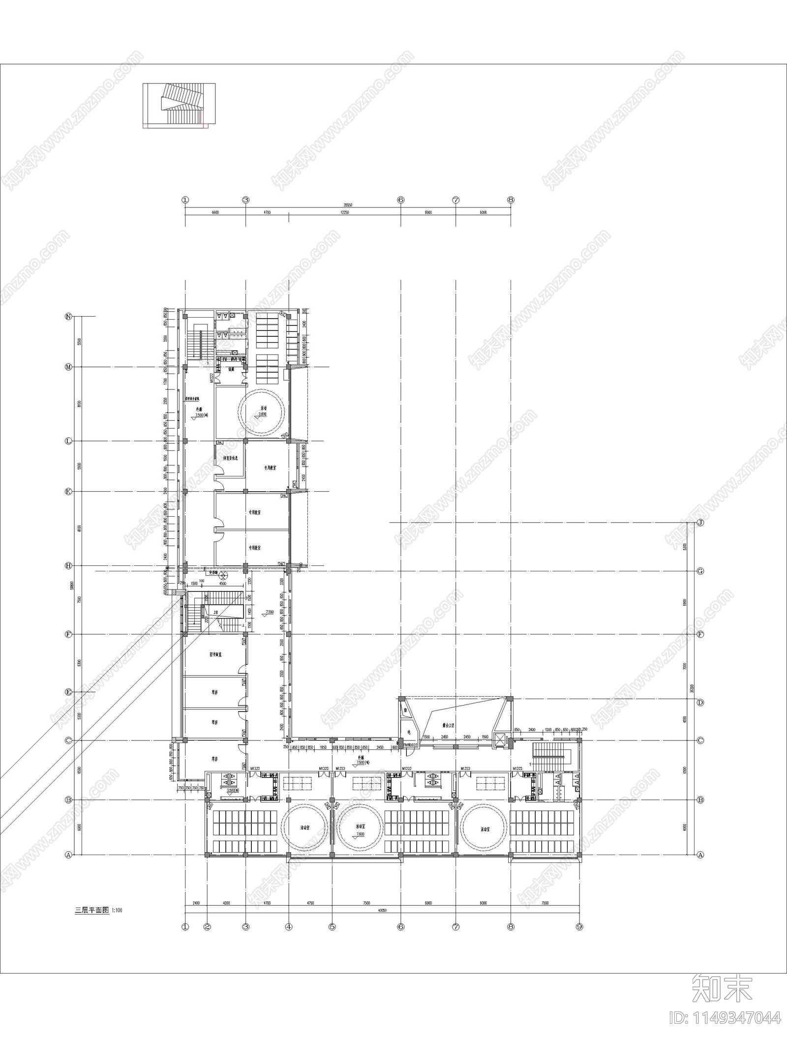 9班幼儿园平面方案及设计说明施工图下载【ID:1149347044】