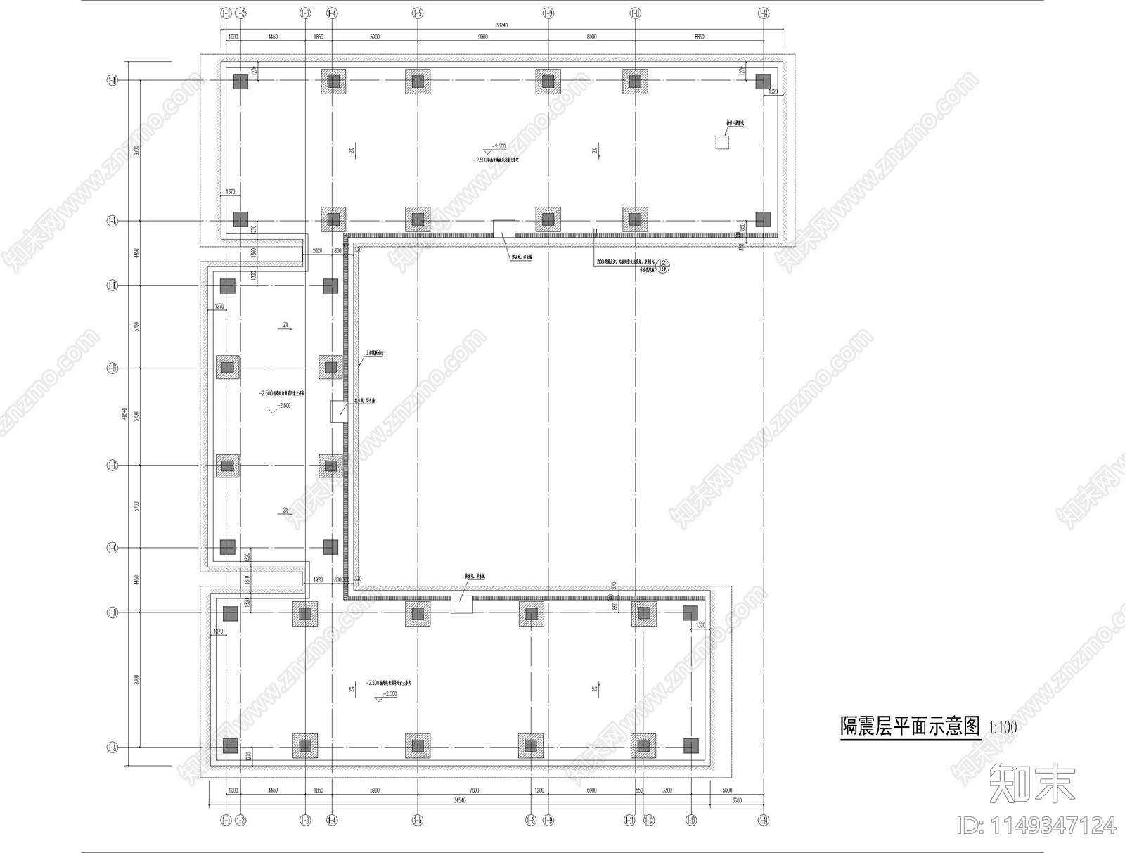 大型幼儿园整体建筑cad施工图下载【ID:1149347124】