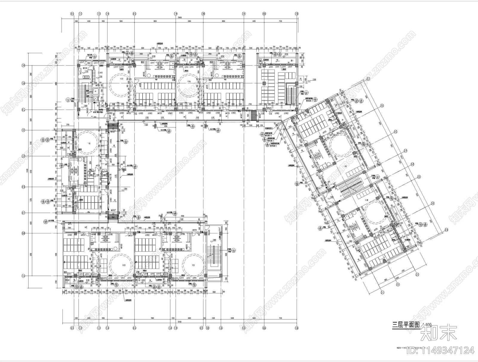 大型幼儿园整体建筑cad施工图下载【ID:1149347124】