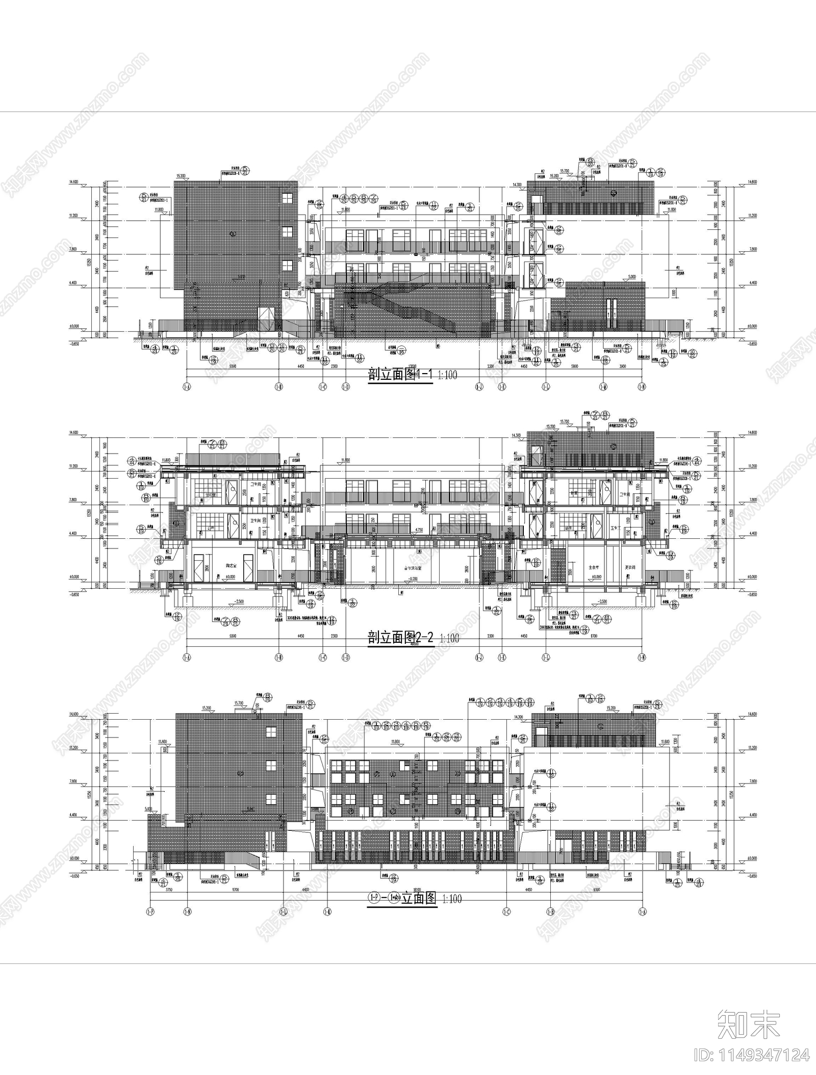 大型幼儿园整体建筑cad施工图下载【ID:1149347124】