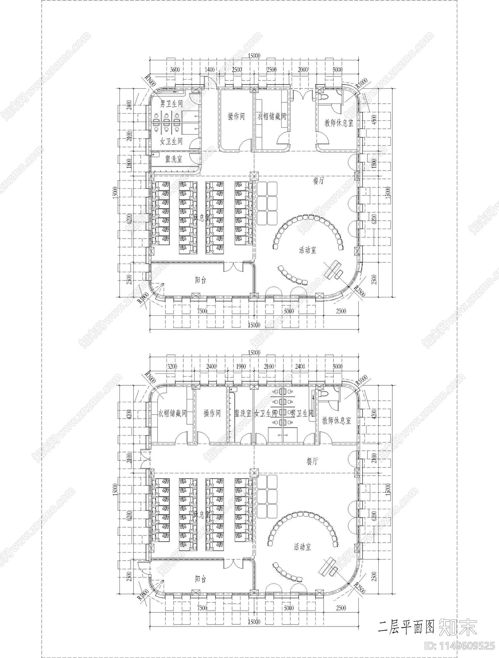 大型幼儿园场地建筑cad施工图下载【ID:1149609525】