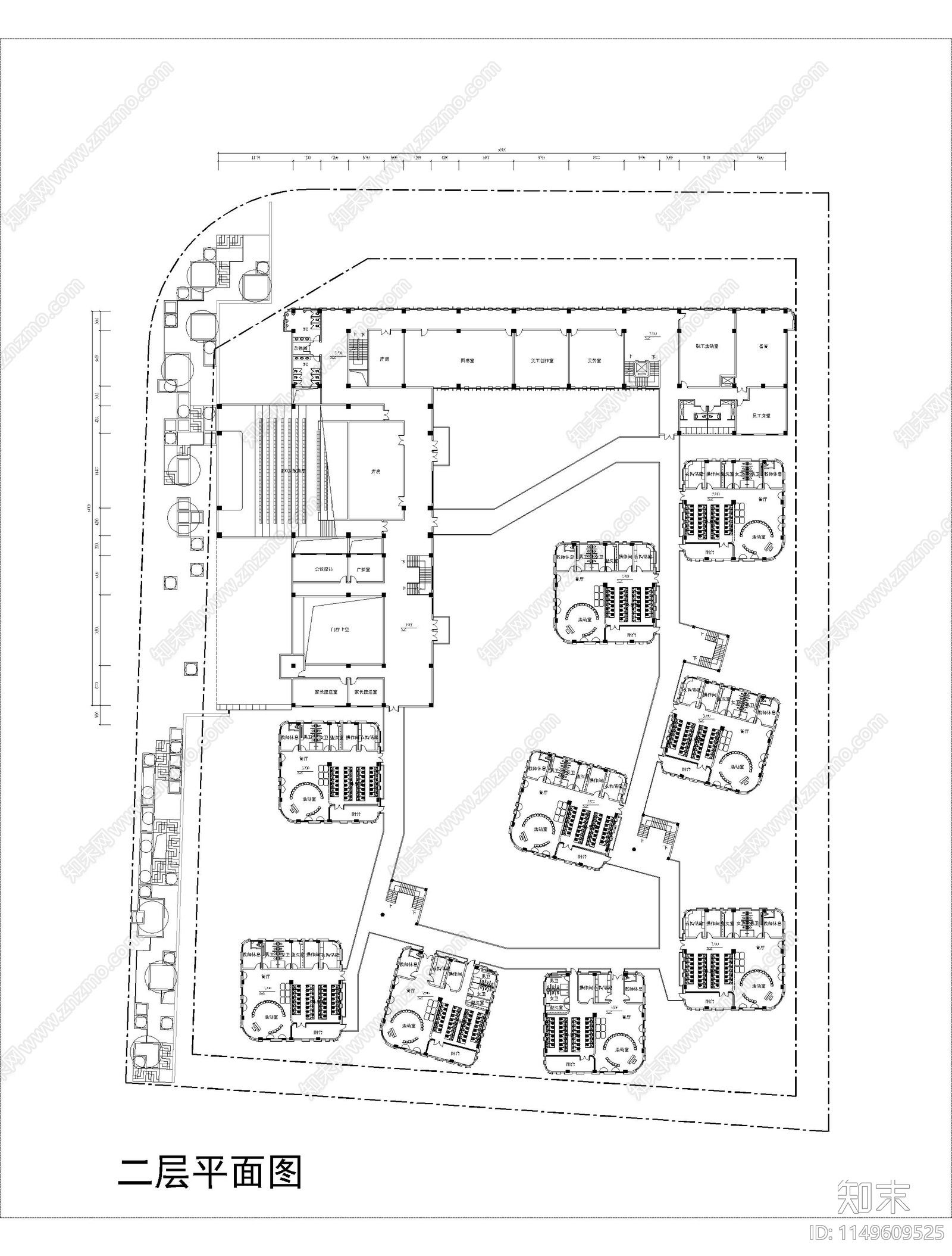 大型幼儿园场地建筑cad施工图下载【ID:1149609525】