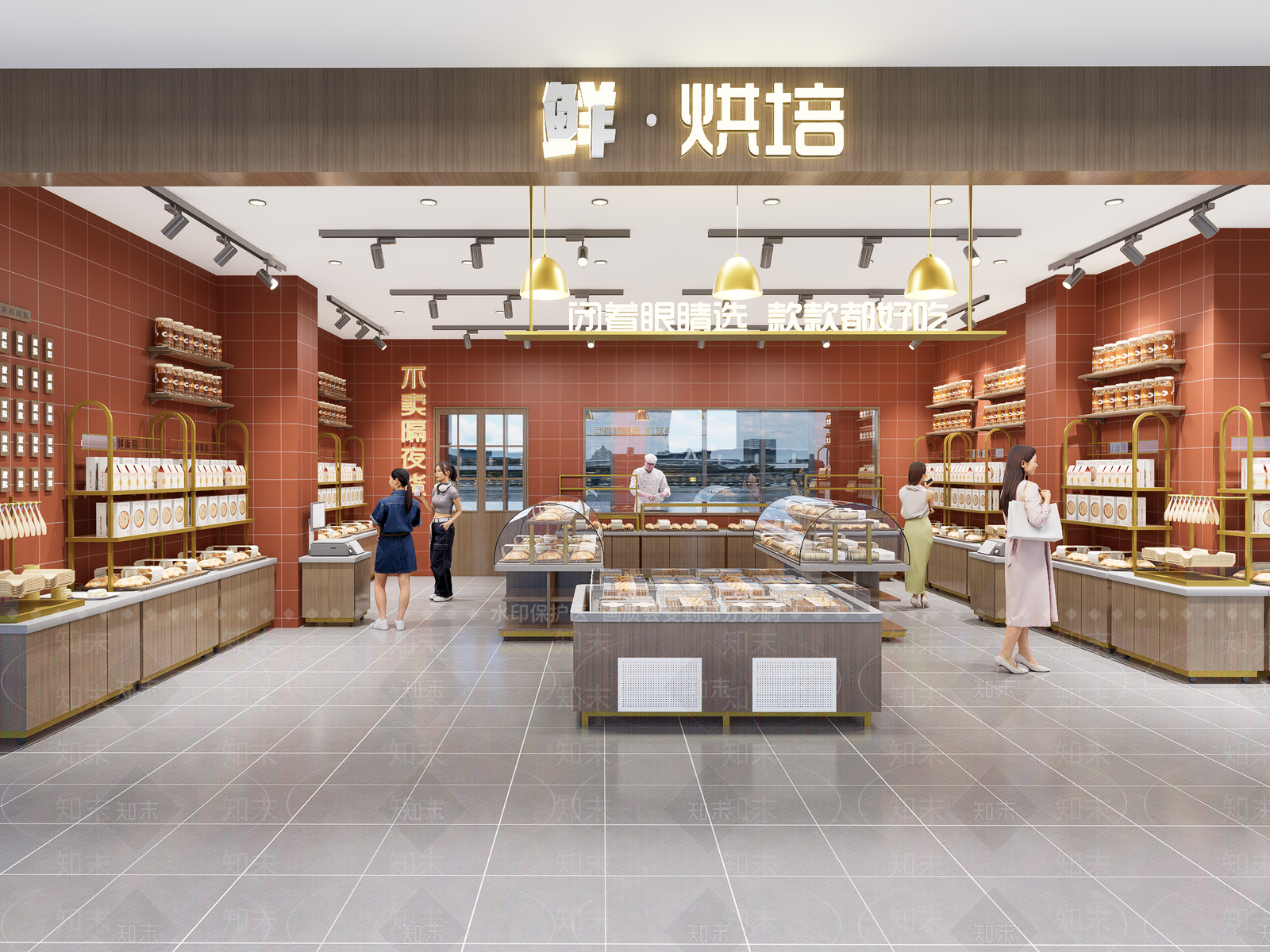 现代简约面包店SU模型下载【ID:1149350678】