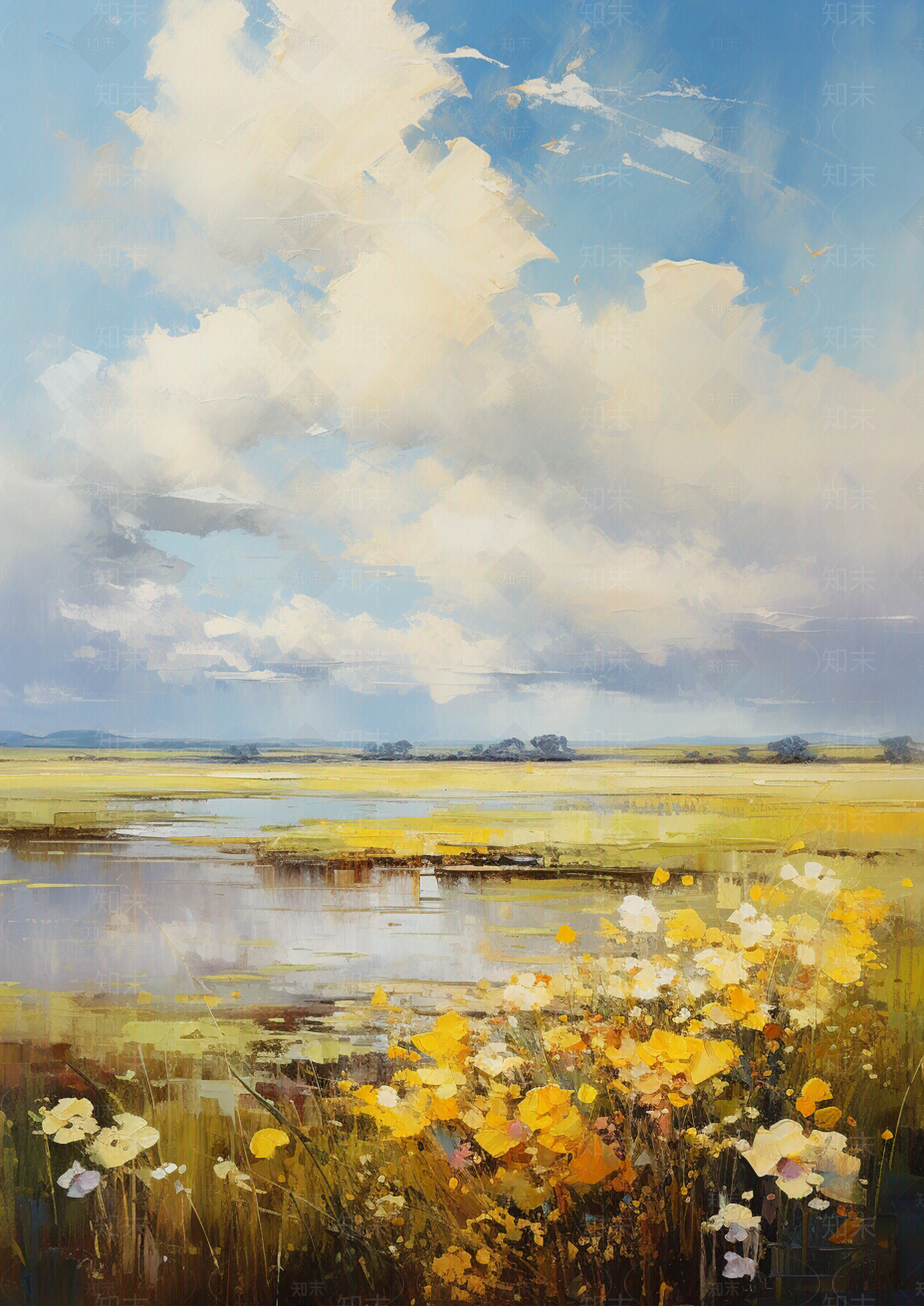 现代风景油画装饰画贴图下载【ID:1149350803】