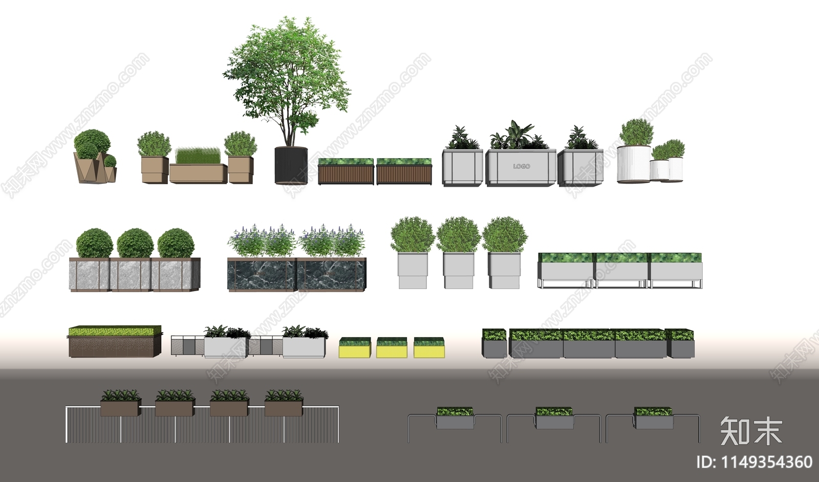 户外移动花箱SU模型下载【ID:1149354360】