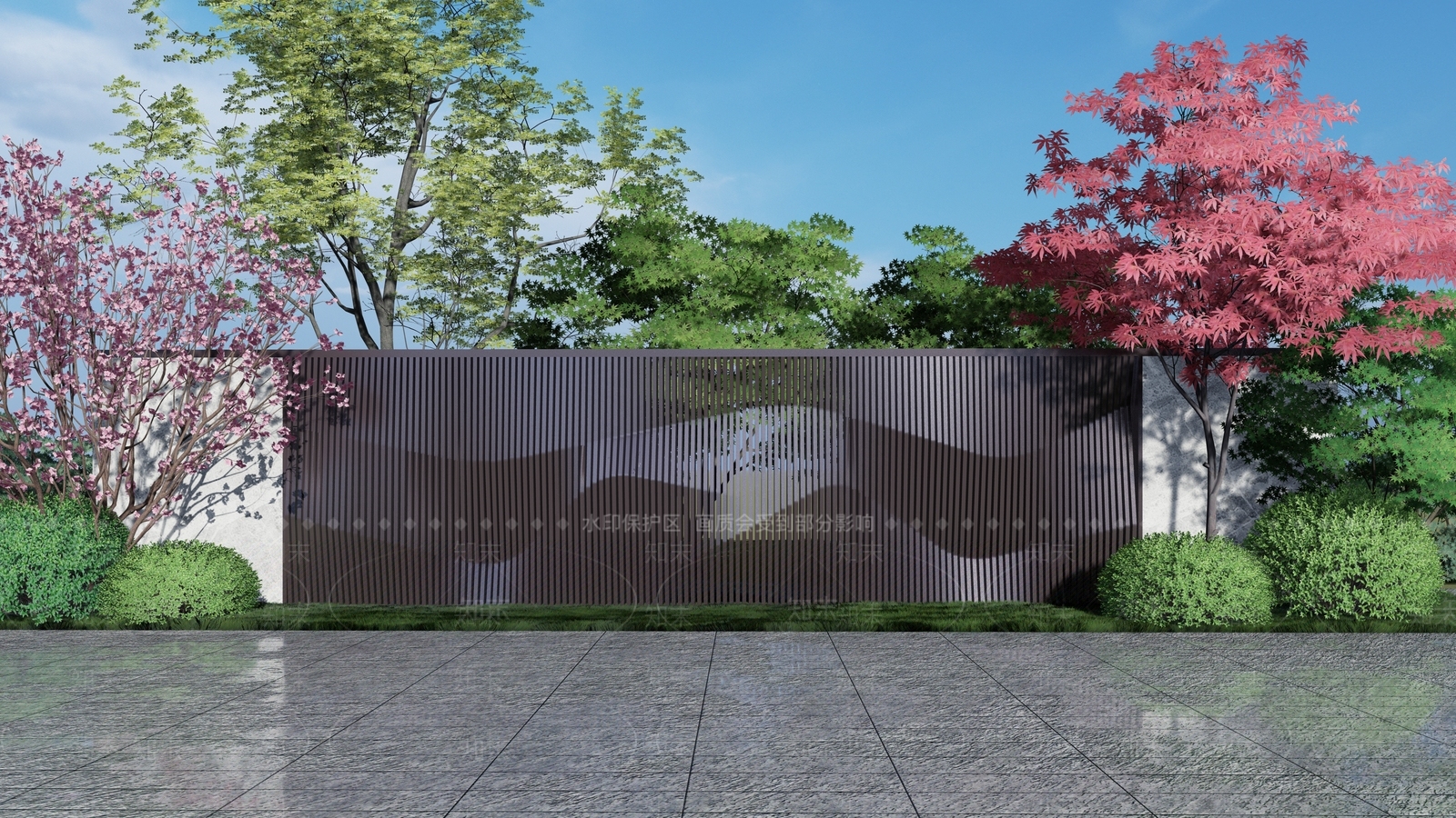 现代景墙SU模型下载【ID:1149354308】
