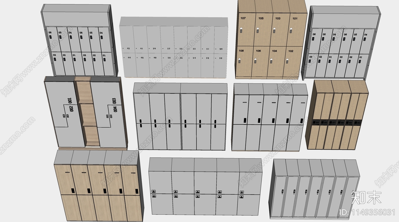 现代更衣柜SU模型下载【ID:1149356031】