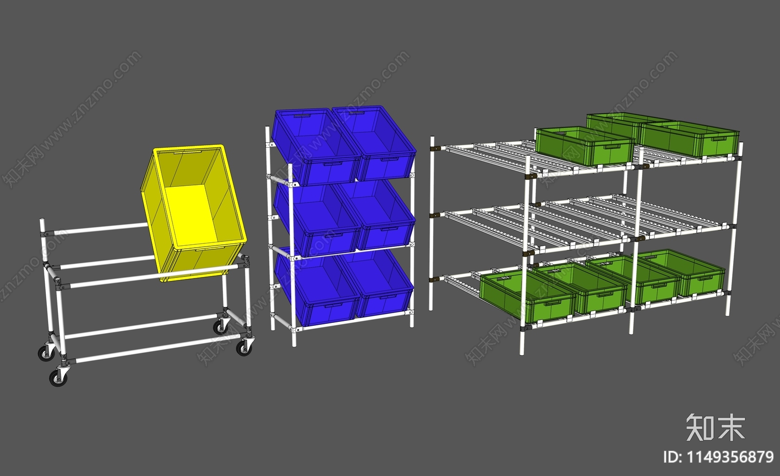 现代货架SU模型下载【ID:1149356879】