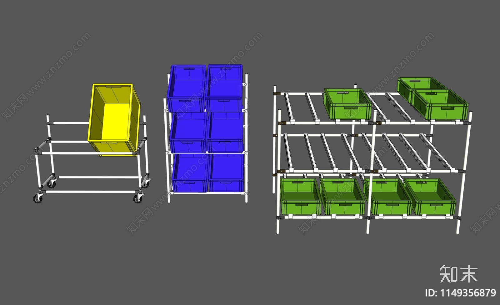 现代货架SU模型下载【ID:1149356879】