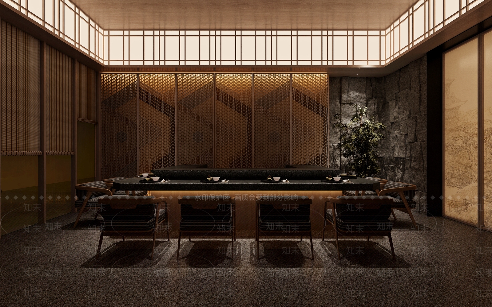 日式铁板烧料理店3D模型下载【ID:1149359389】_知末3d模型网