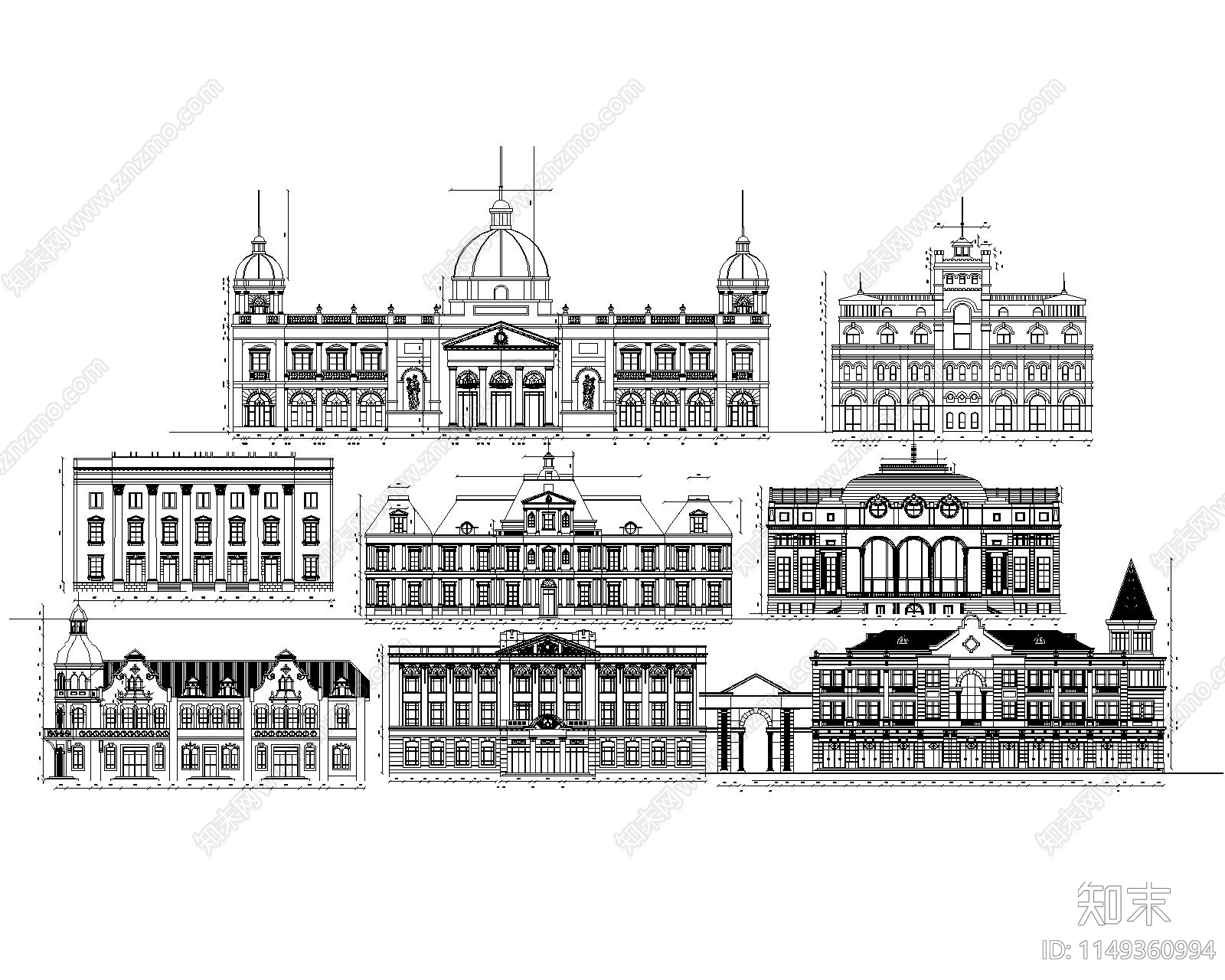 国外建筑图库cad施工图下载【ID:1149360994】