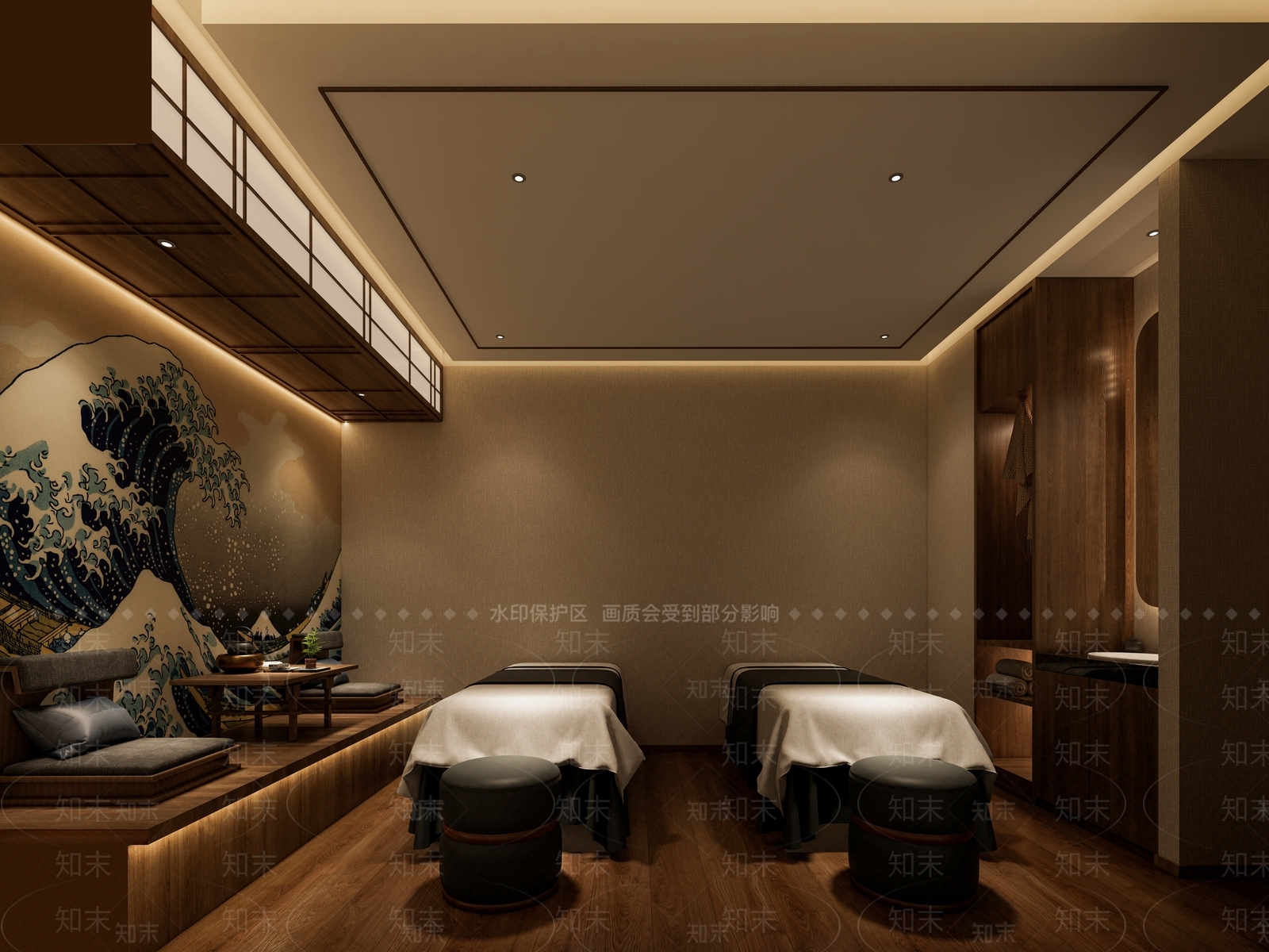 日式spa会所SU模型下载【ID:1149363861】