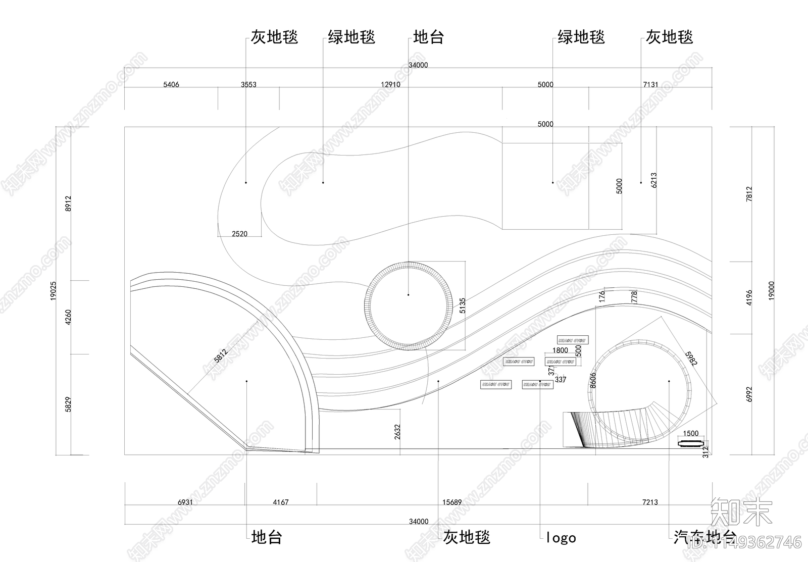 汽车展厅4S店施工图cad施工图下载【ID:1149362746】