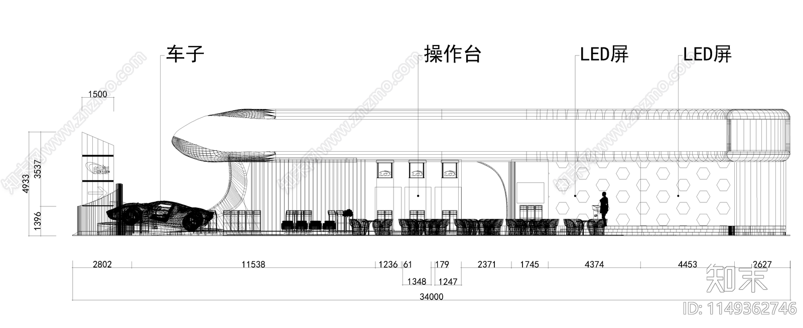 汽车展厅4S店施工图cad施工图下载【ID:1149362746】