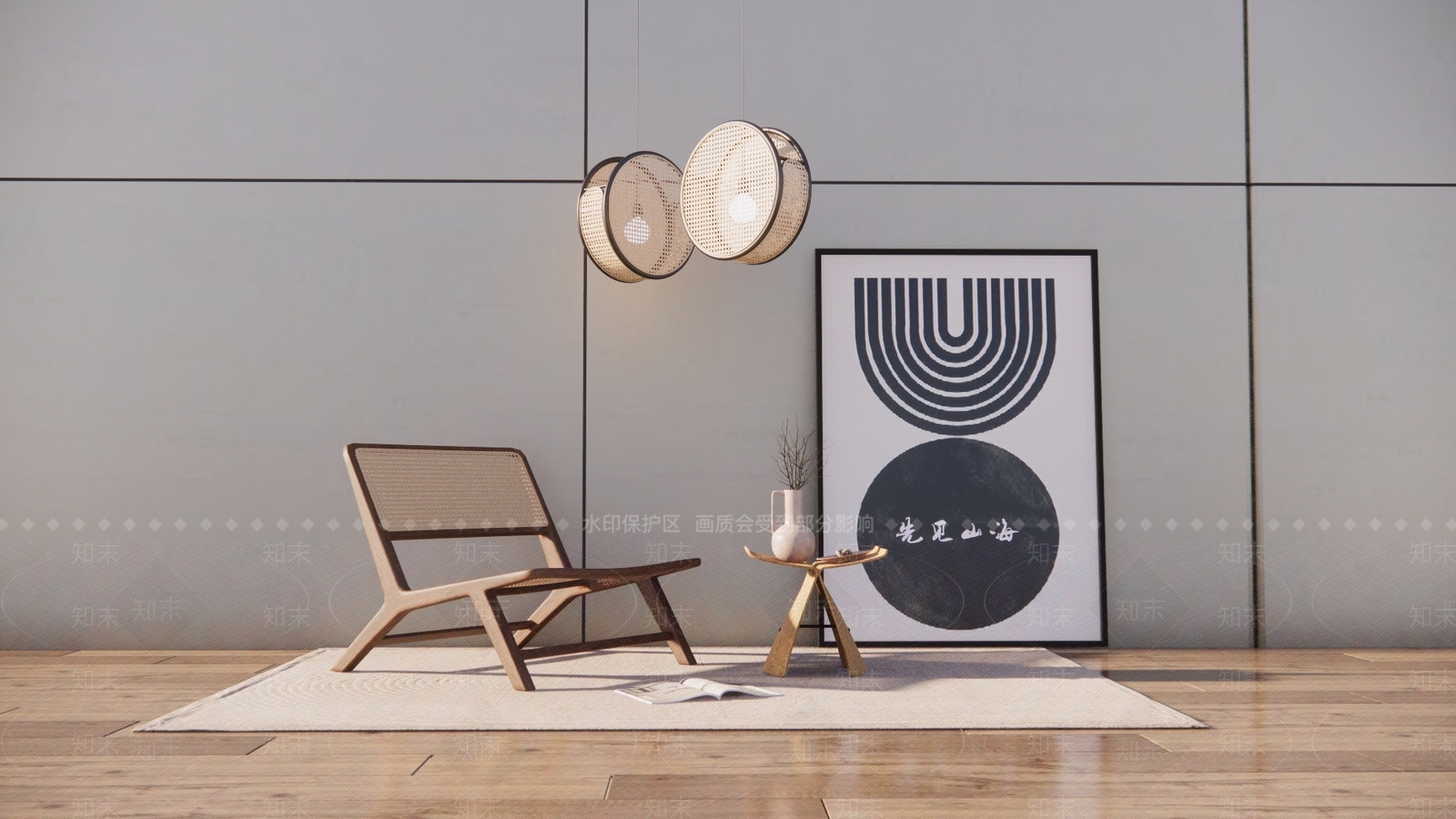 侘寂风竹编灯笼SU模型下载【ID:1149363139】