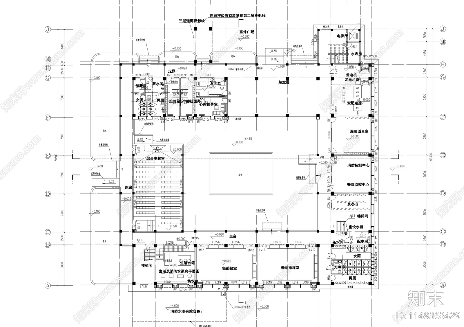 小学办公综合楼建筑cad施工图下载【ID:1149363429】