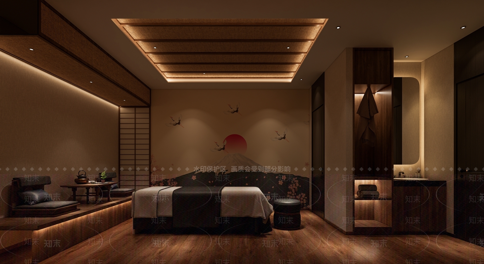 日式spa会所SU模型下载【ID:1149363829】