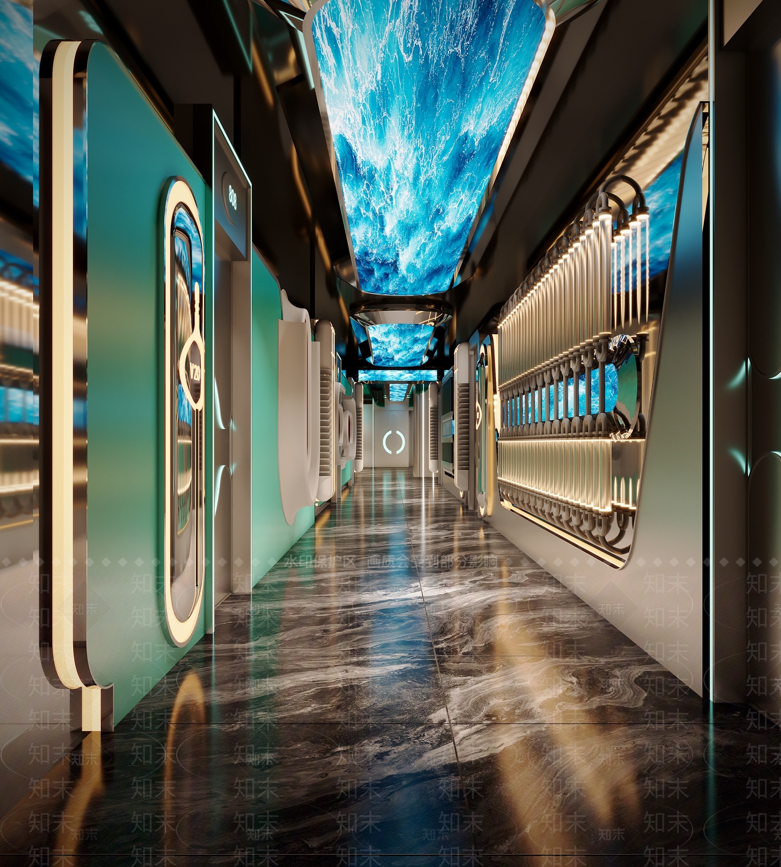 现代KTV过道3D模型下载【ID:1149373333】