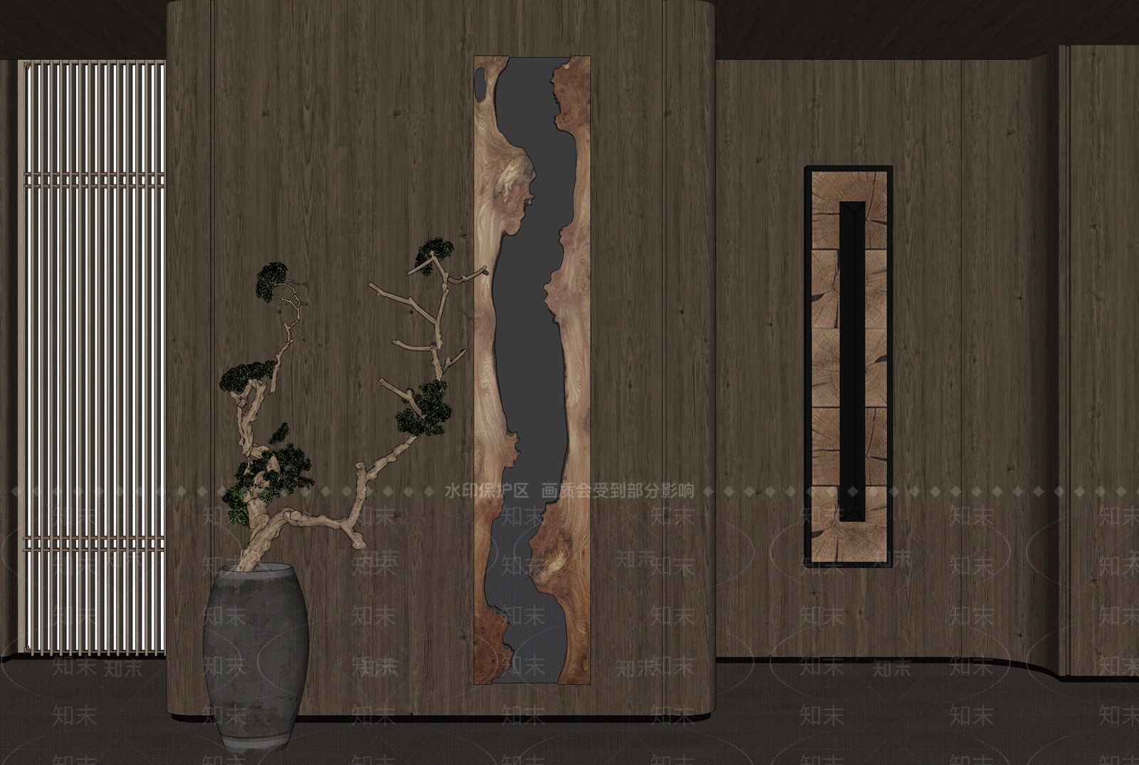 侘寂风镜子SU模型下载【ID:1149364846】
