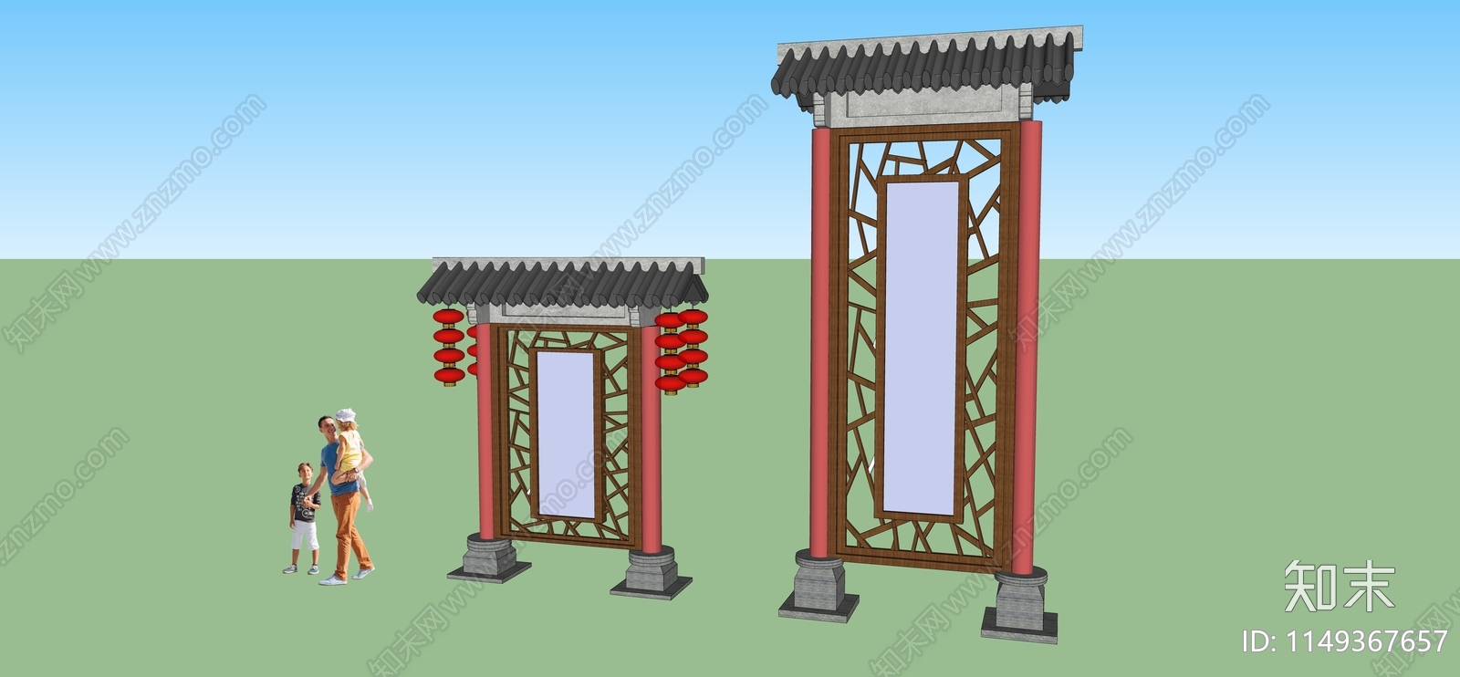 中式宣传栏SU模型下载【ID:1149367657】