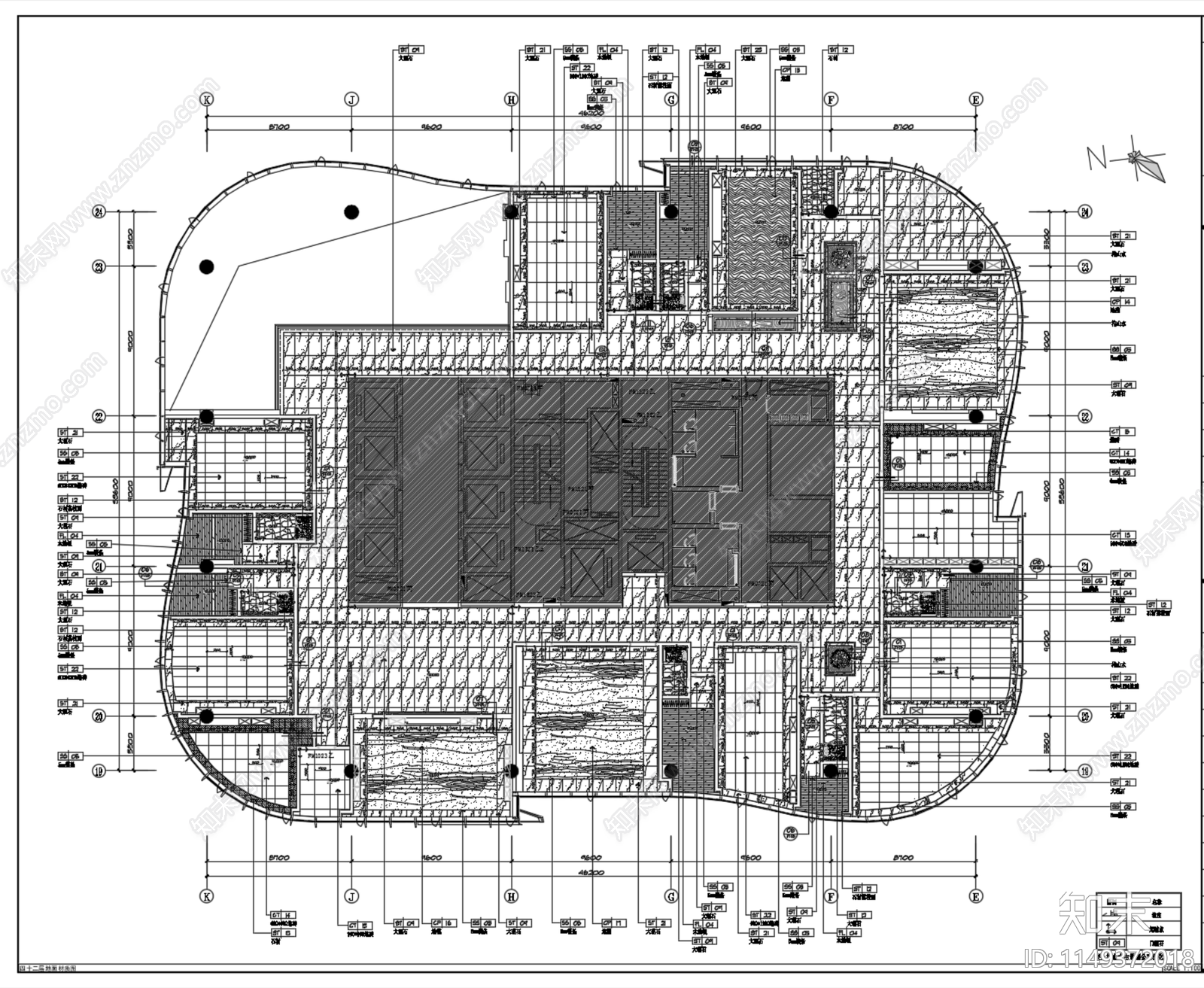 广西GIG国际金融中心投资集团办公室cad施工图下载【ID:1149372018】