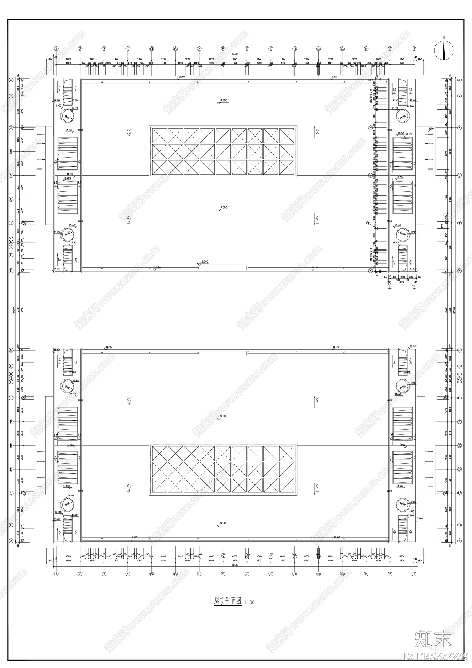 高校二层食堂建筑施工图cad施工图下载【ID:1149372239】