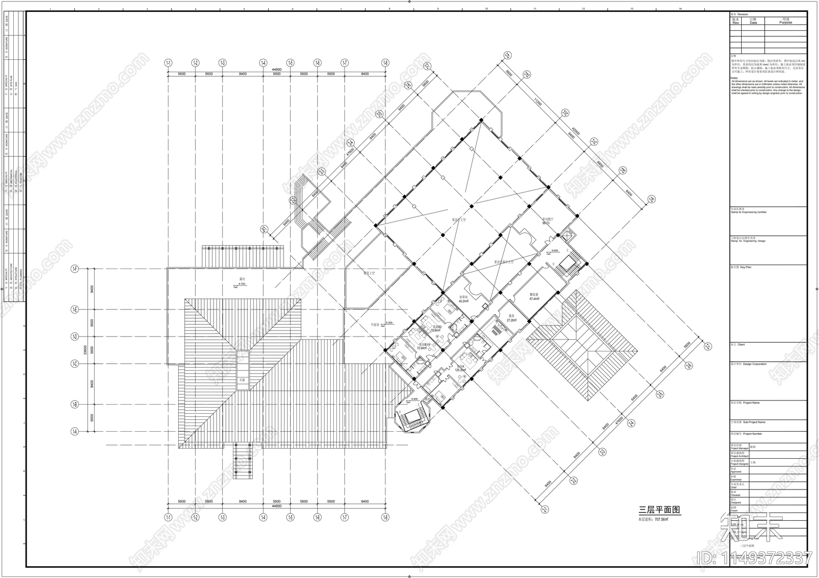 美式风格高尔夫俱乐部会所cad施工图下载【ID:1149372337】