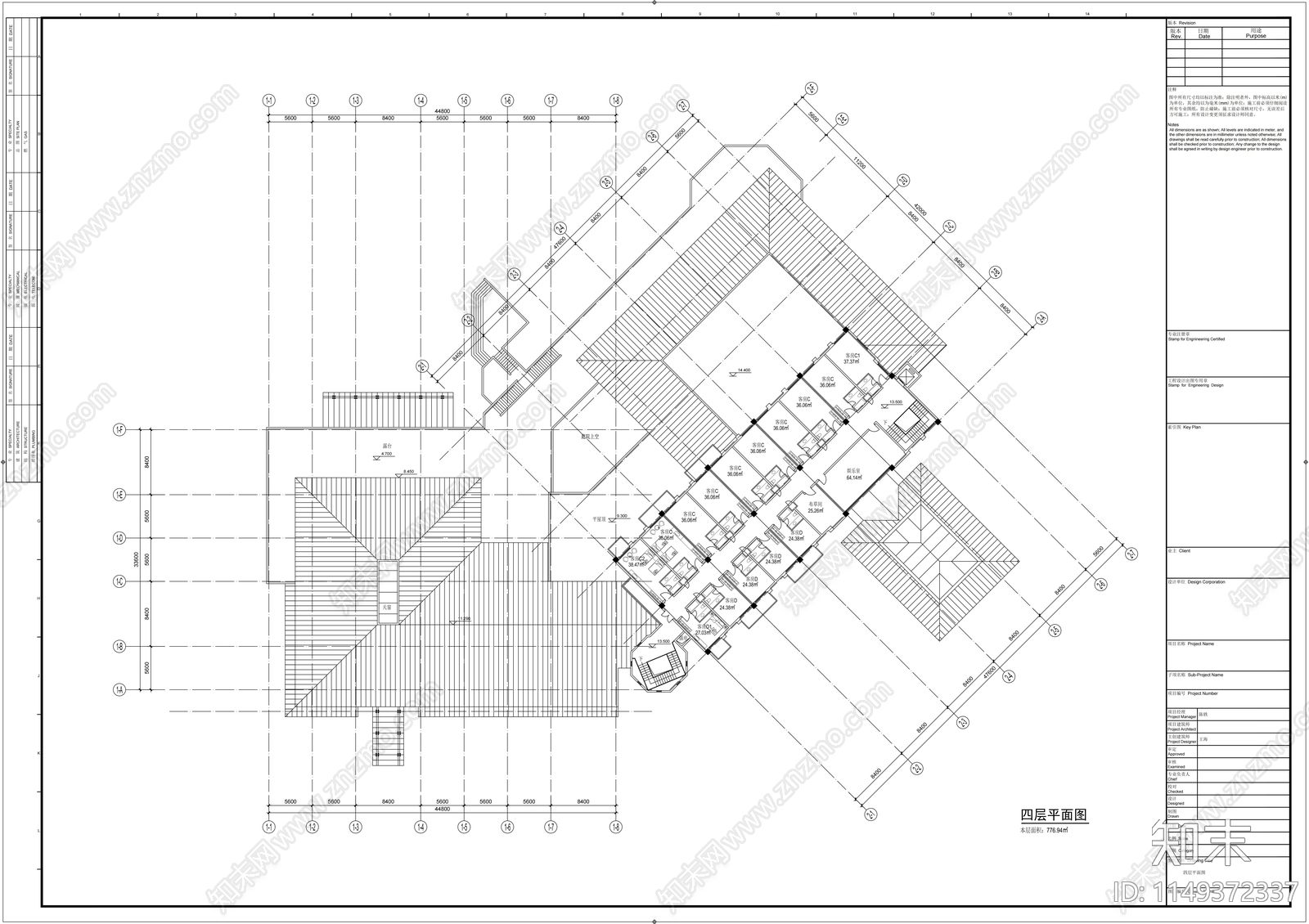 美式风格高尔夫俱乐部会所cad施工图下载【ID:1149372337】