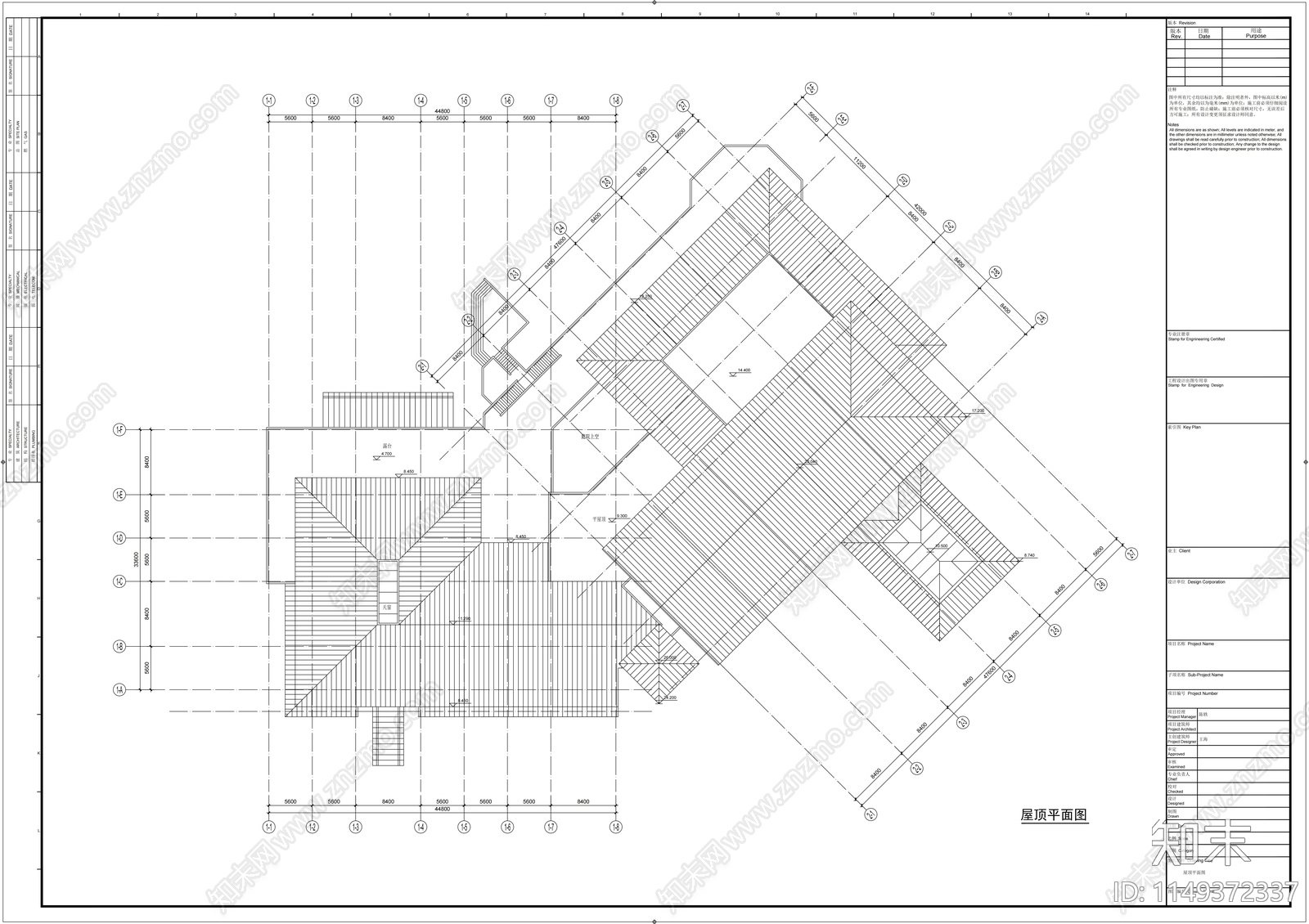 美式风格高尔夫俱乐部会所cad施工图下载【ID:1149372337】