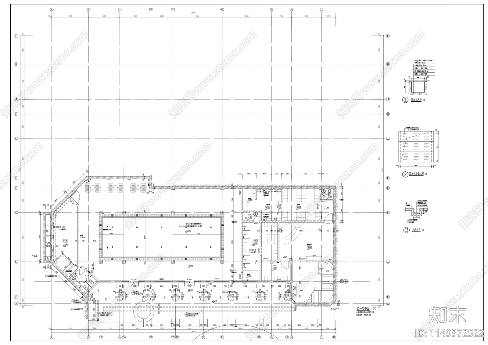 英伦风格三层会所cad施工图下载【ID:1149372522】