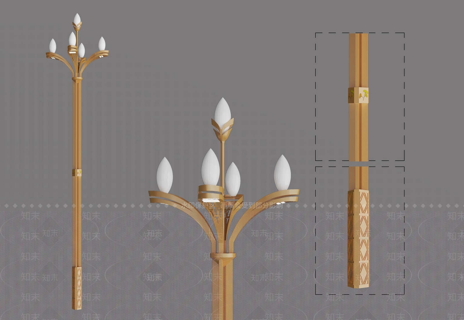 现代玉兰灯3D模型下载【ID:1149375161】