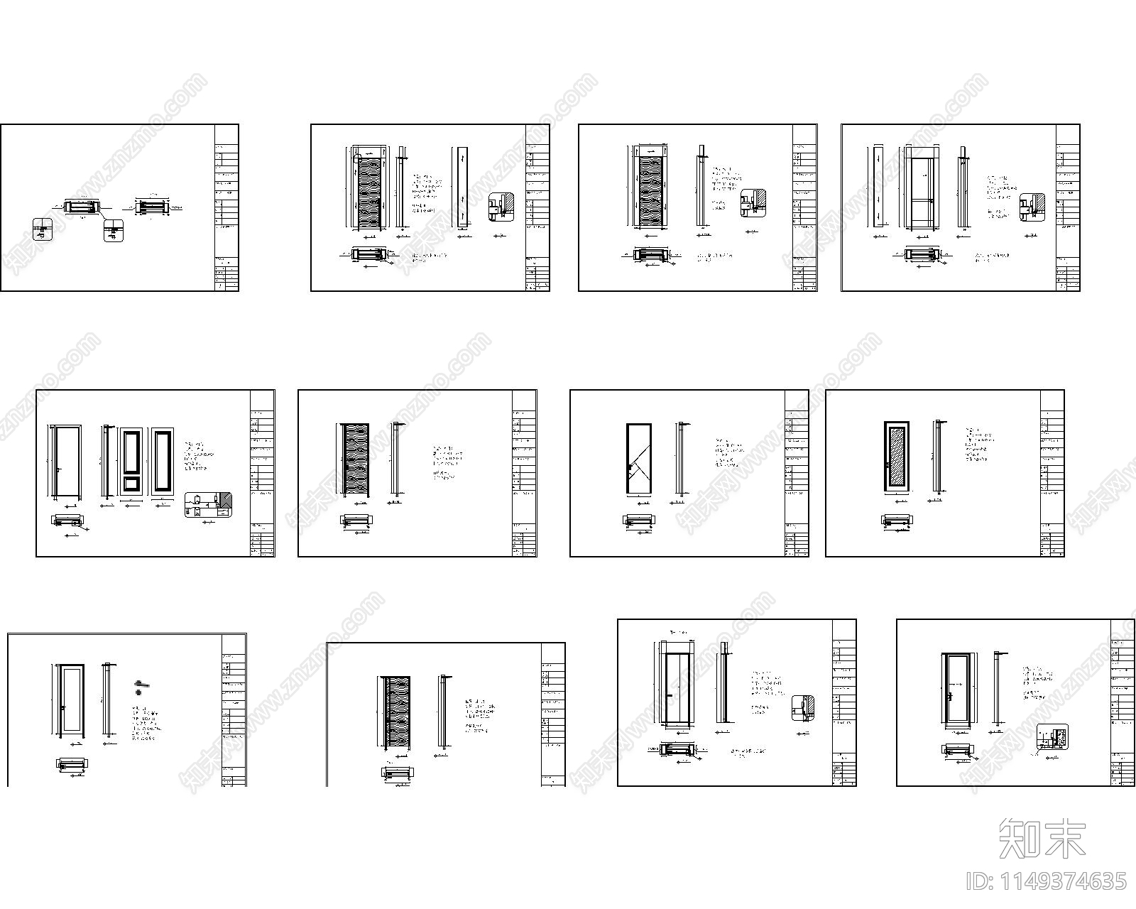 店面样品门及节点图cad施工图下载【ID:1149374635】