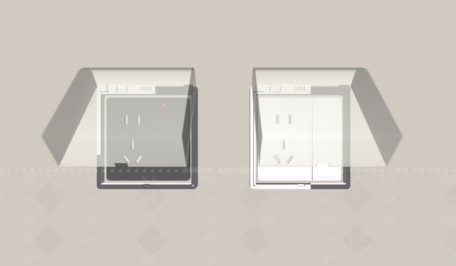 现代防水插座SU模型下载【ID:1149543027】