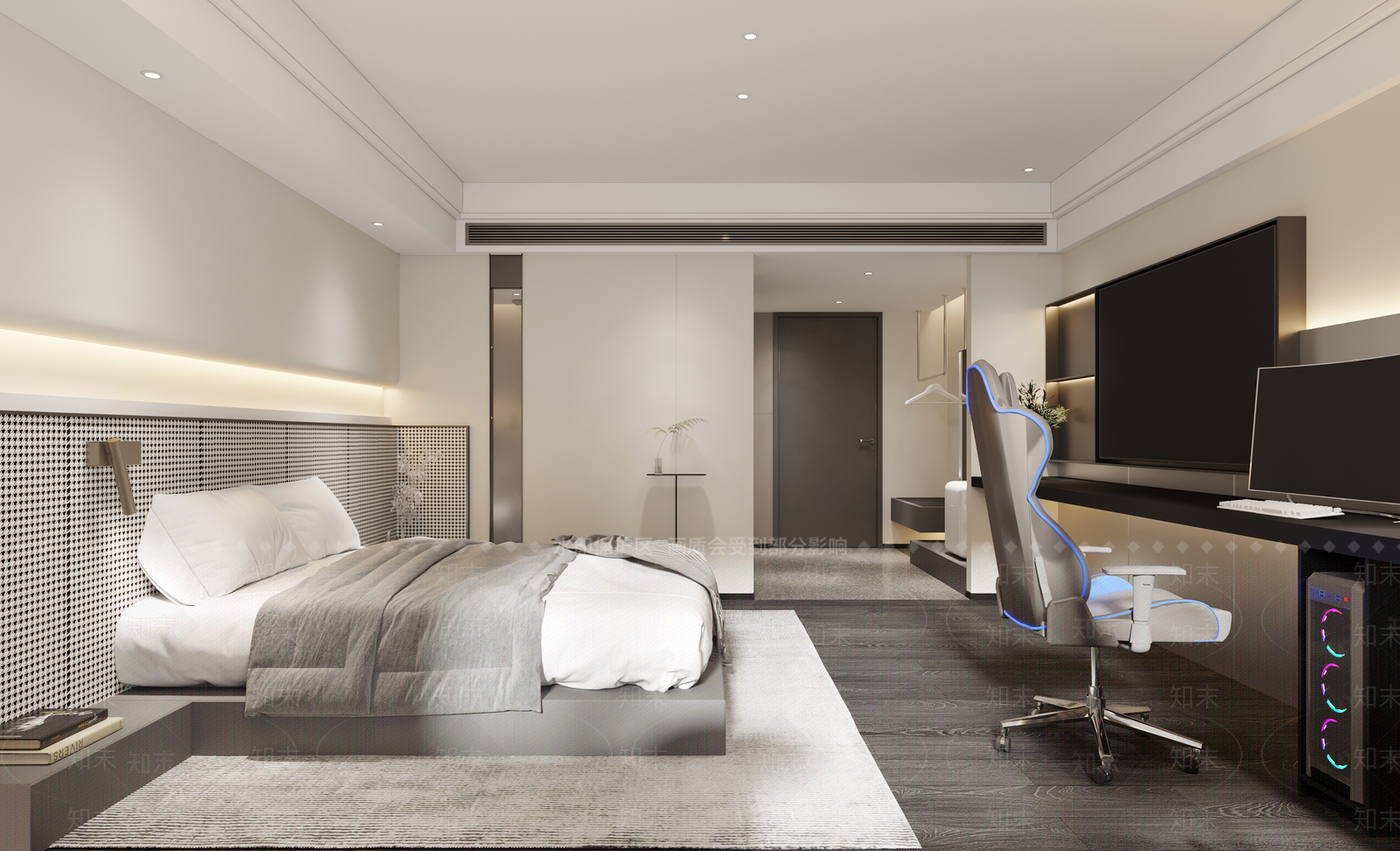 现代酒店电竞房3D模型下载【ID:1149376951】