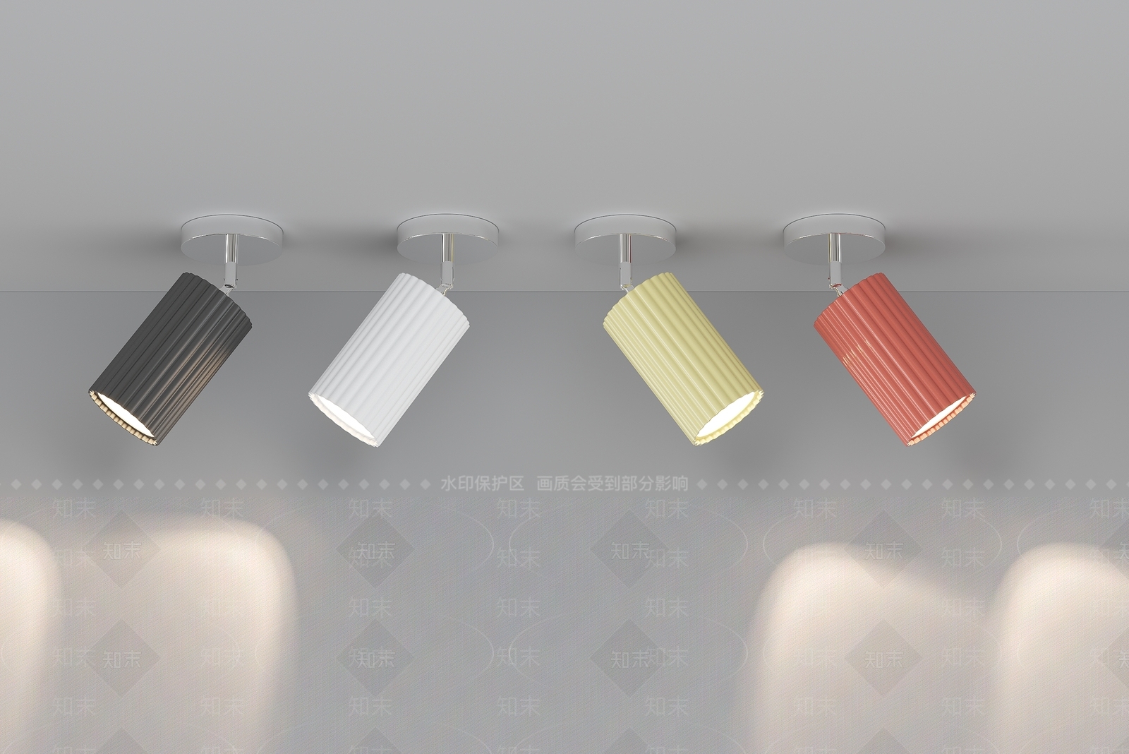 现代奶油风筒灯3D模型下载【ID:1149377566】