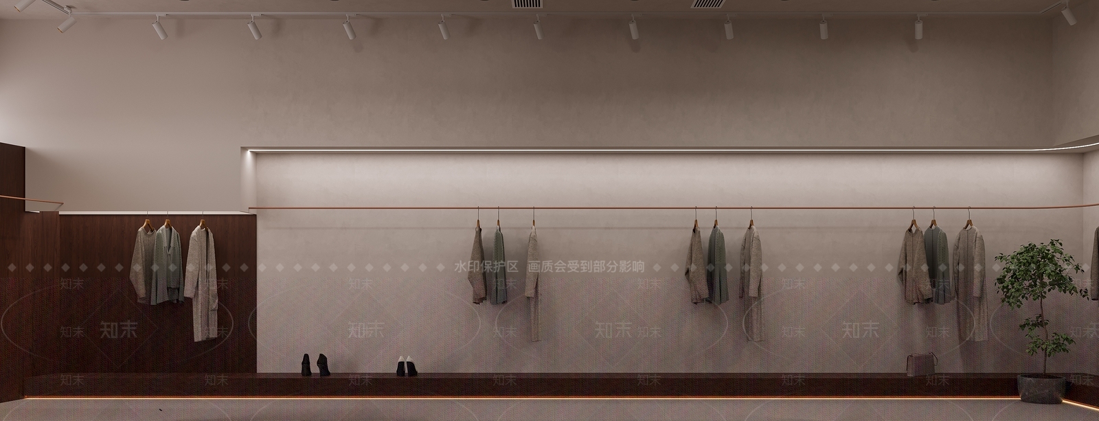 现代服装鞋店3D模型下载【ID:1149378209】
