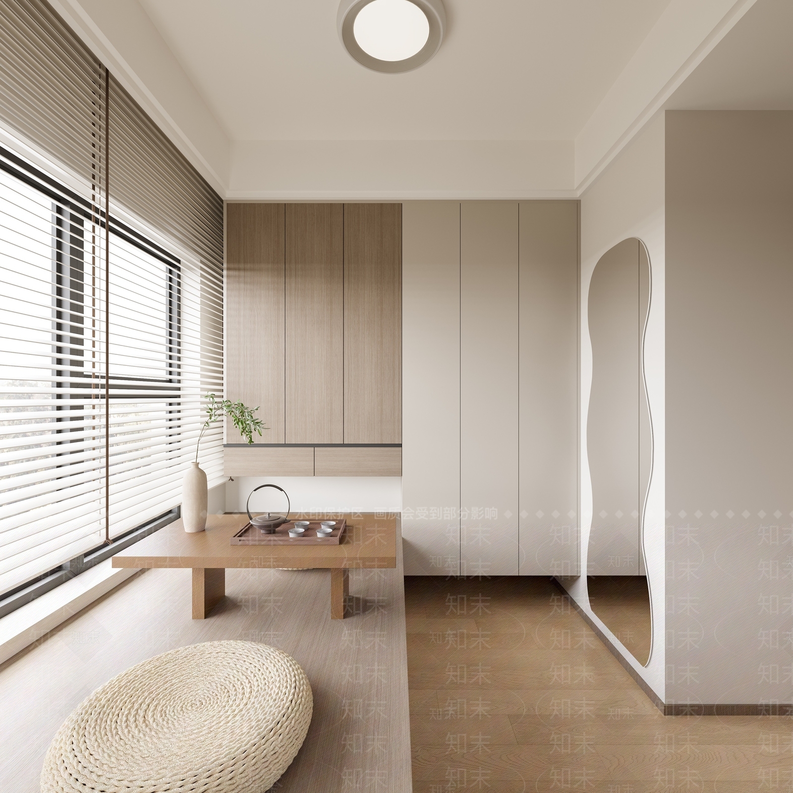 现代简约榻榻米茶室3D模型下载【ID:1149392638】