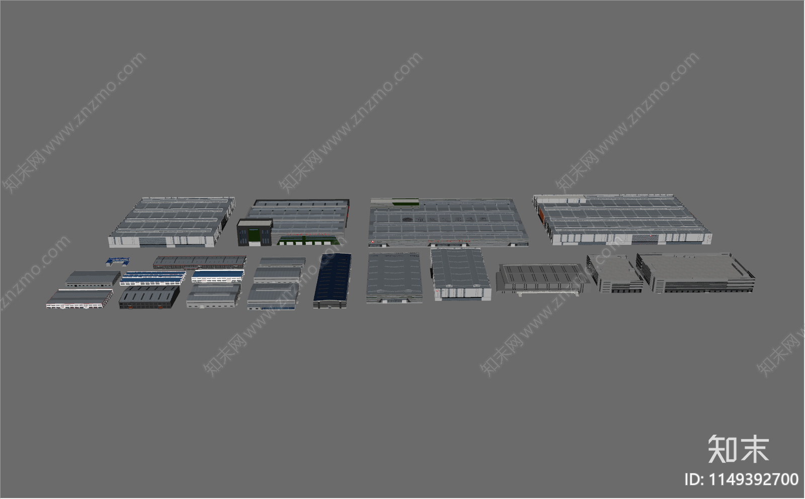 现代工业厂房SU模型下载【ID:1149392700】
