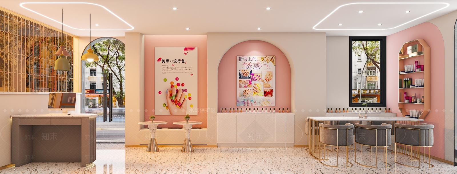 现代美甲店3D模型下载【ID:1149394651】