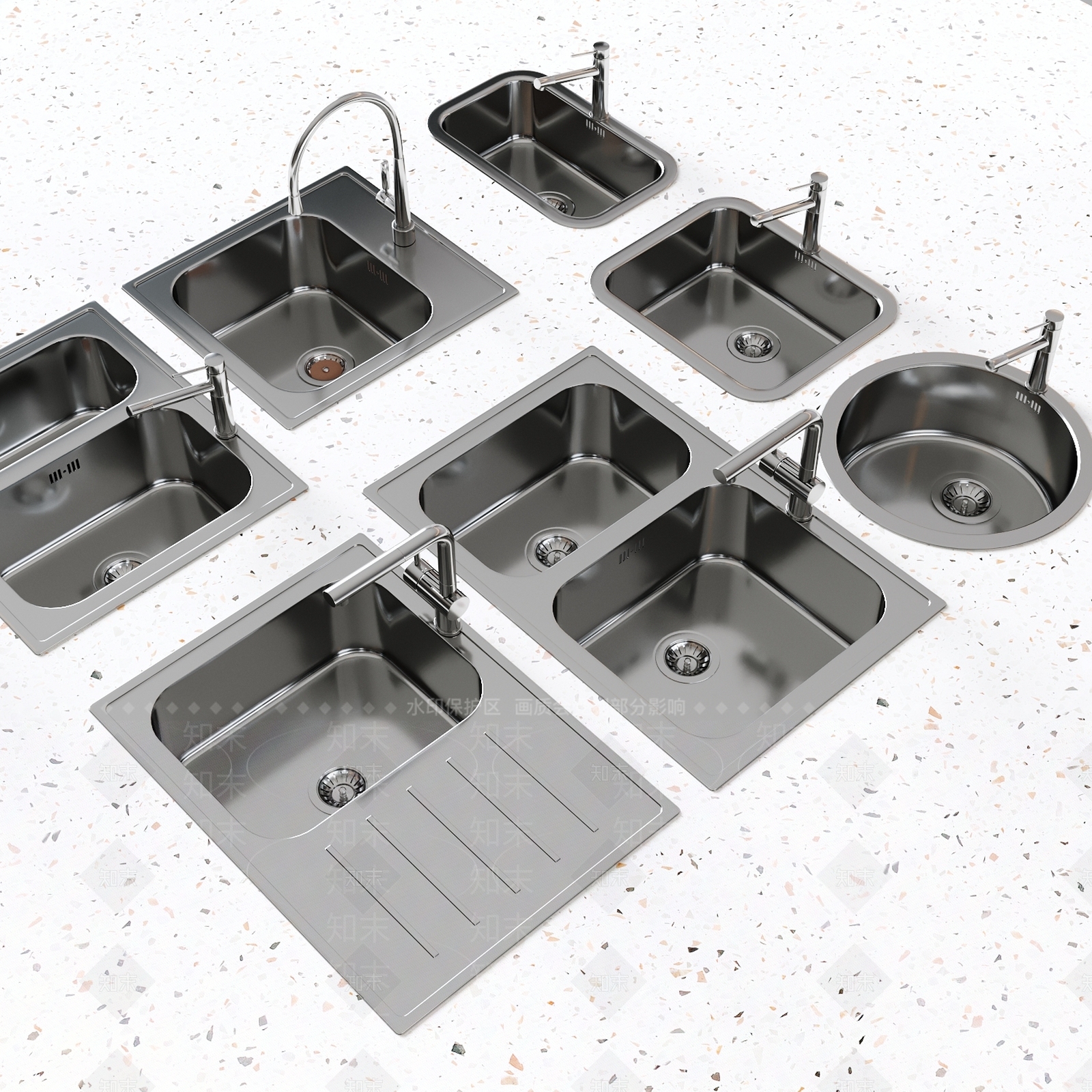 现代水槽3D模型下载【ID:1149696353】