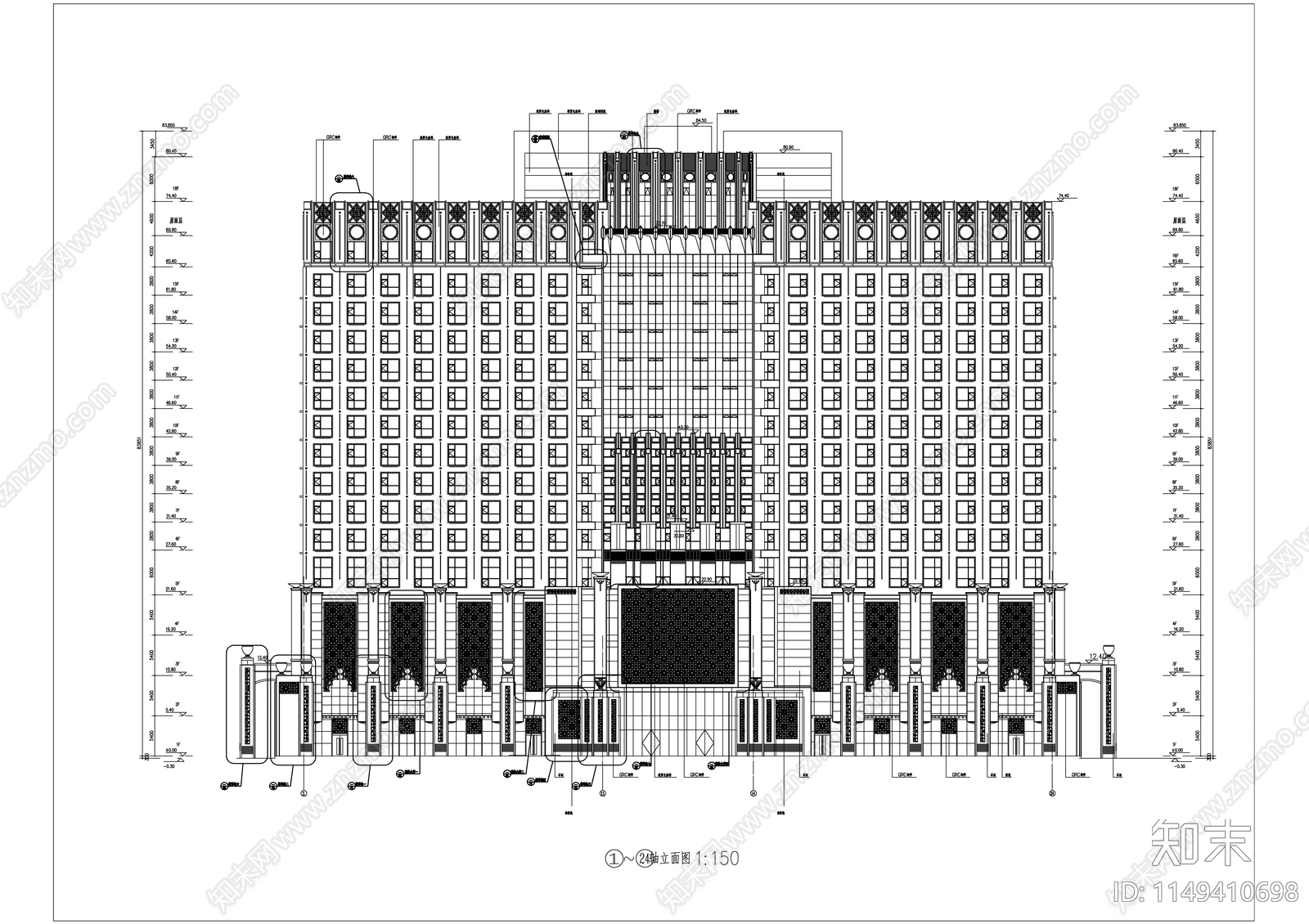 安阳酒店建筑施工图下载【ID:1149410698】