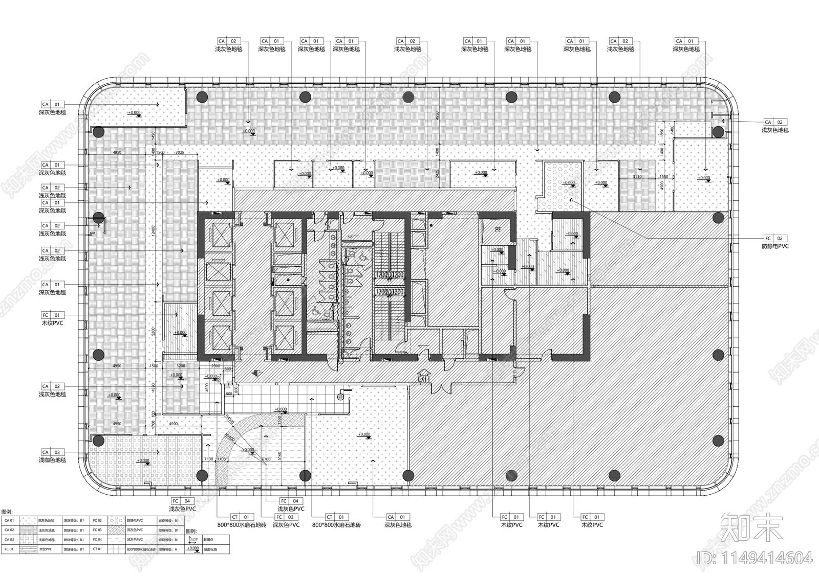 办公室室内cad施工图下载【ID:1149414604】