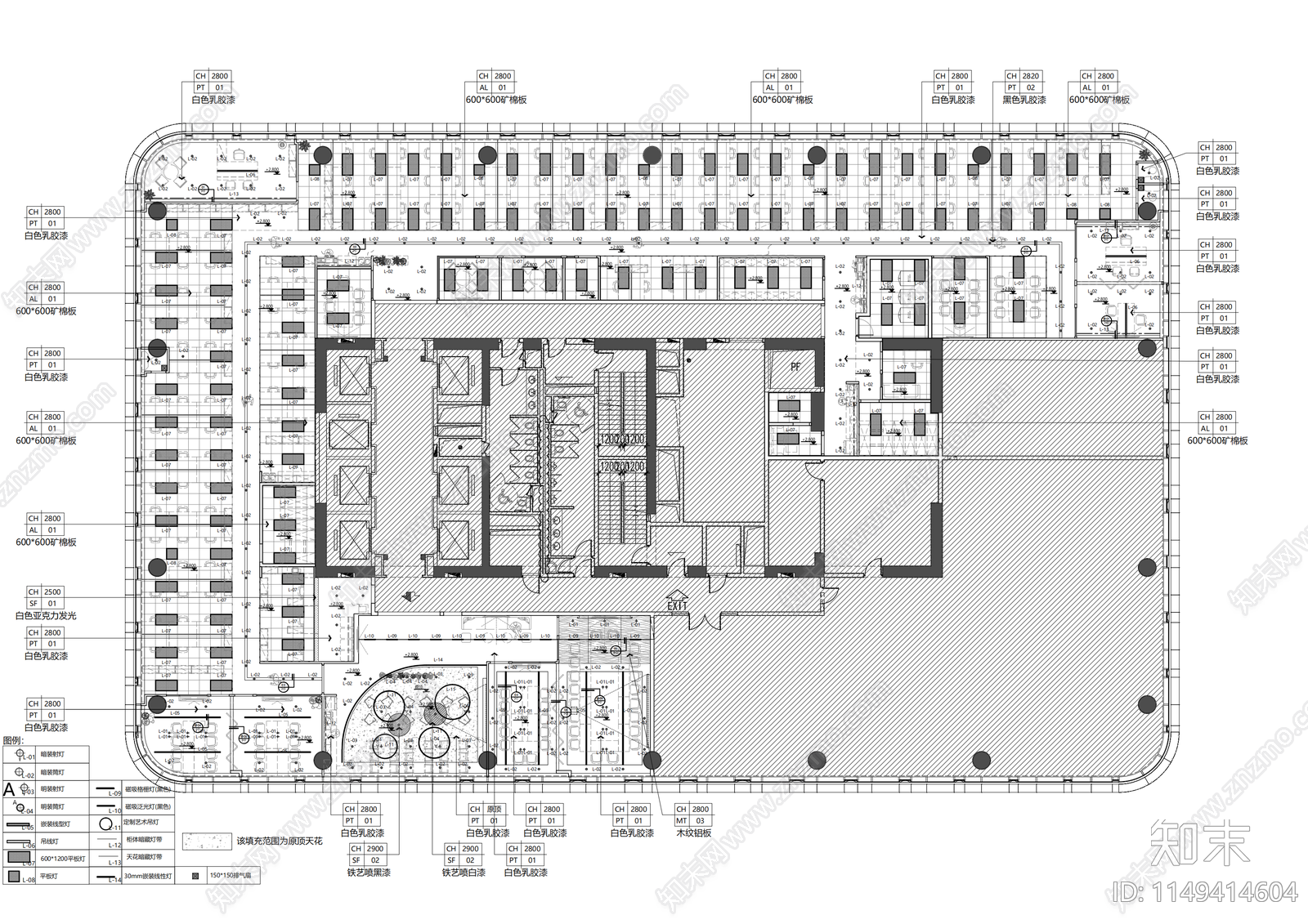 办公室室内cad施工图下载【ID:1149414604】