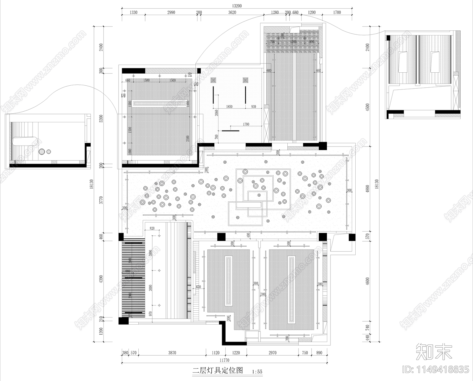 画室培训中心室内cad施工图下载【ID:1149418835】