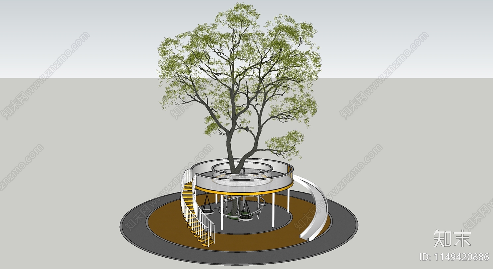 儿童滑梯SU模型下载【ID:1149420886】