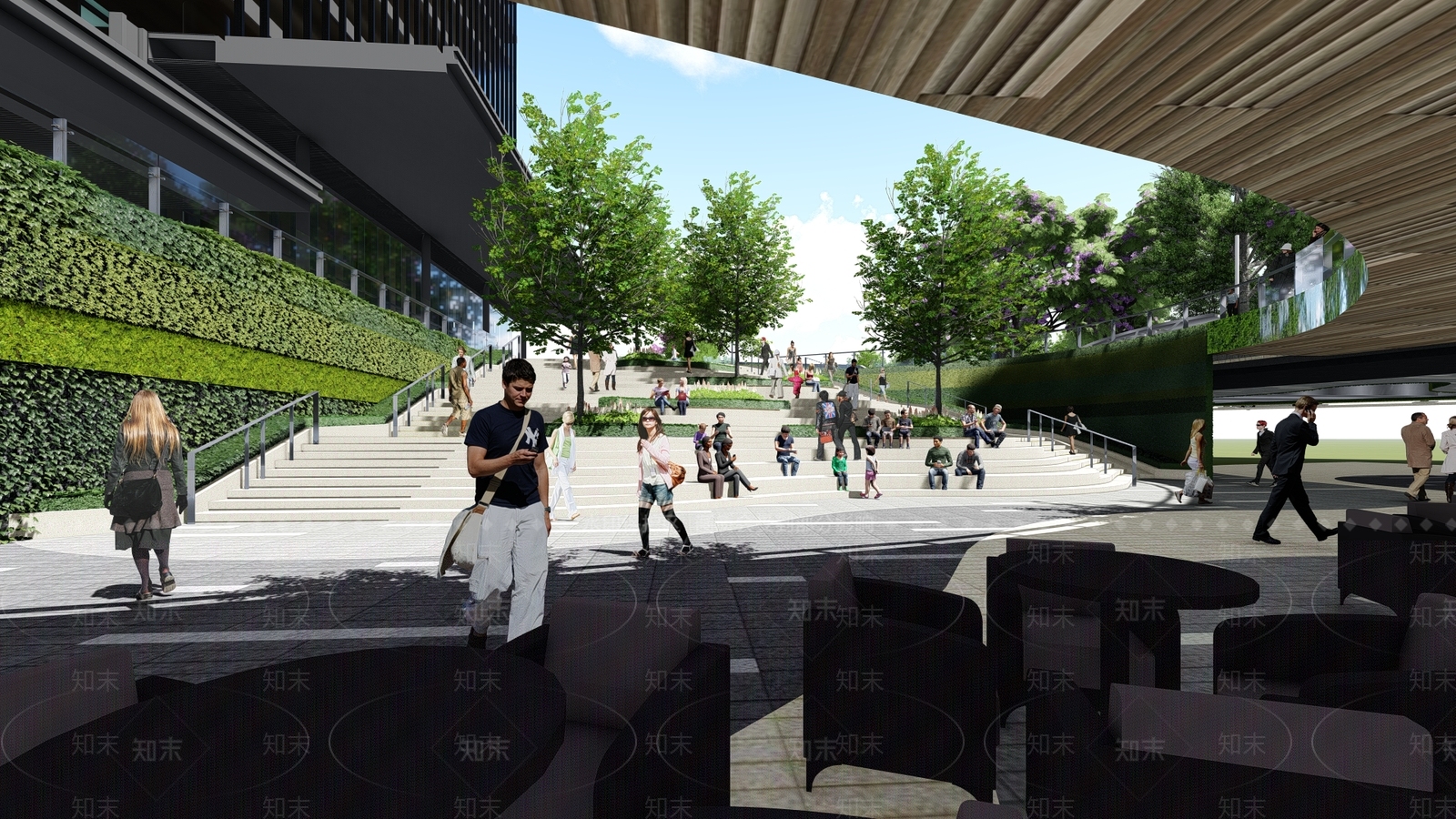 现代办公景观SU模型下载【ID:1149423086】