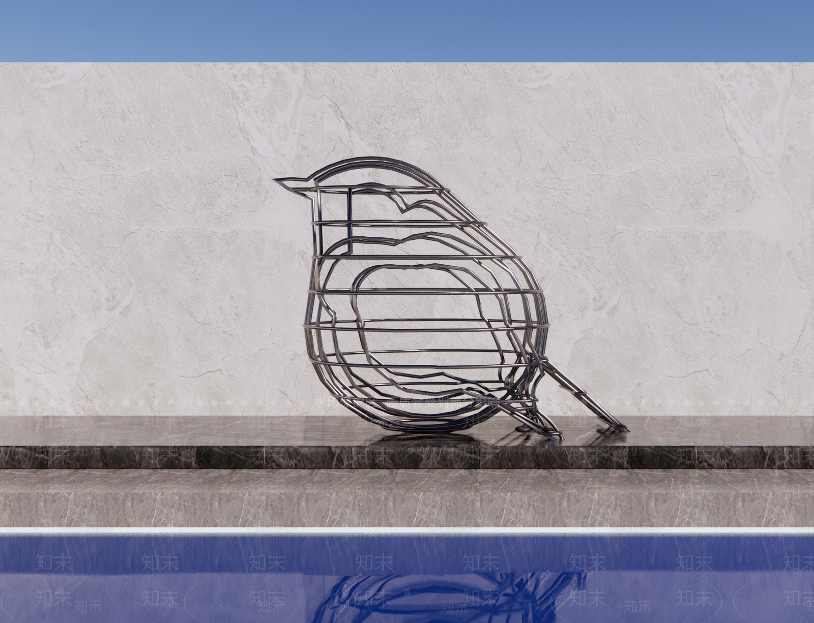 现代小鸟雕塑3D模型下载【ID:1149423157】