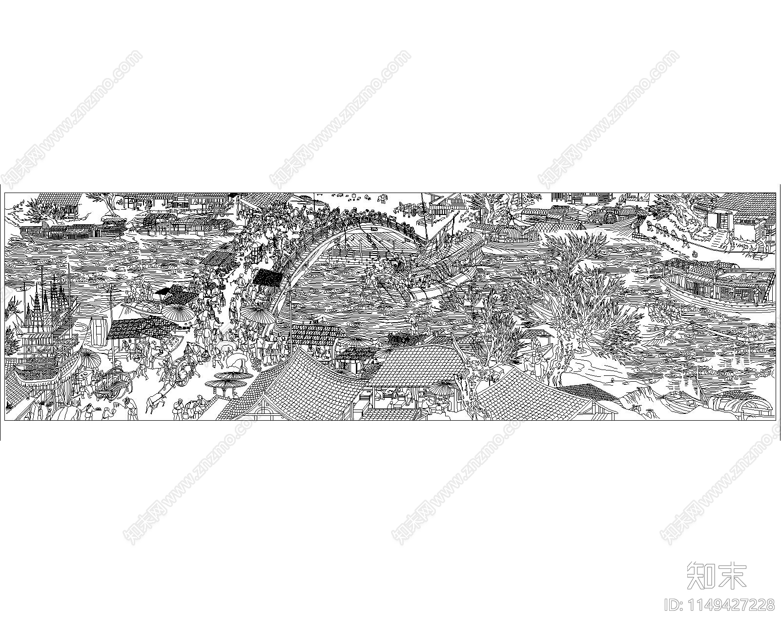清明上河图库cad施工图下载【ID:1149427228】