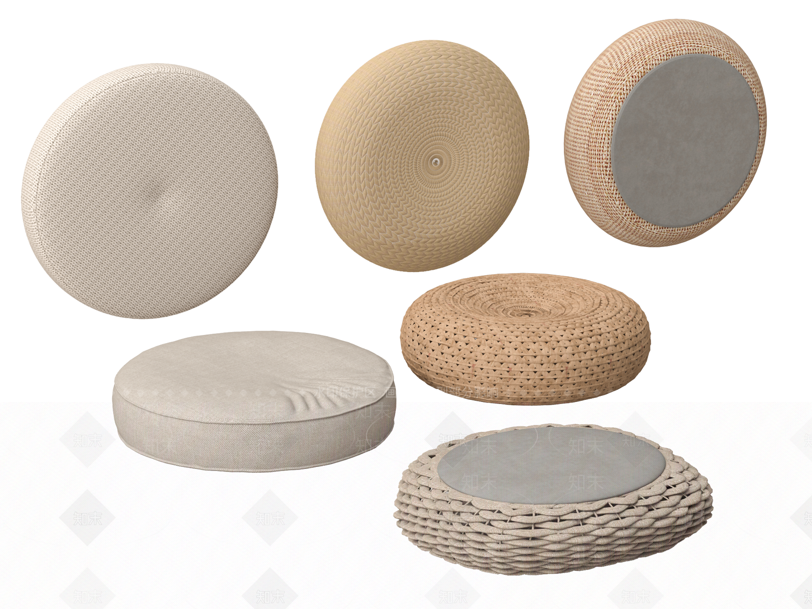 新中式蒲团坐垫3D模型下载【ID:1149428261】