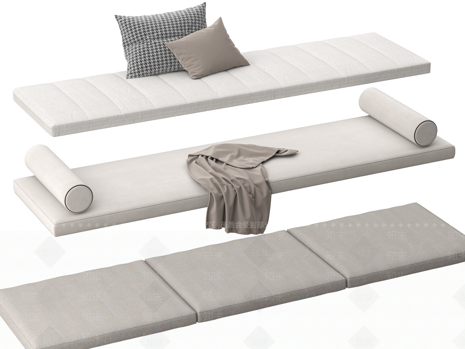 现代飘窗垫3D模型下载【ID:1149428301】